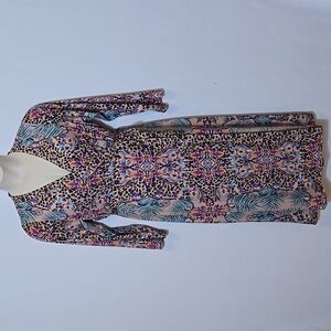 Hale Bobโ Leooard Animal Print Wrap Dress Size XL Safari Tribal